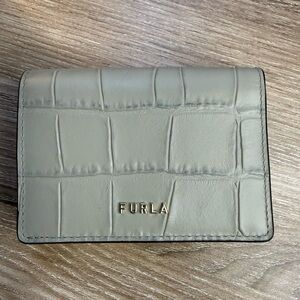 Furla Textured Leather Wallet in Gray